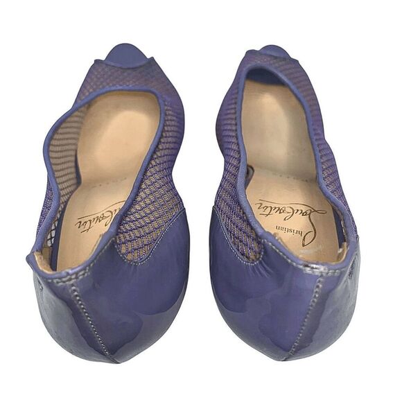 Christian Louboutin Fetilo 120 Lavender Patent Leather Fishnet Pumps EU 38 US 8 - Picture 8 of 11